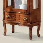 غرفة معيشة كلاسيكية من خشب الجوز مع باب صنع في إيطاليا - فيرساي Viadurini