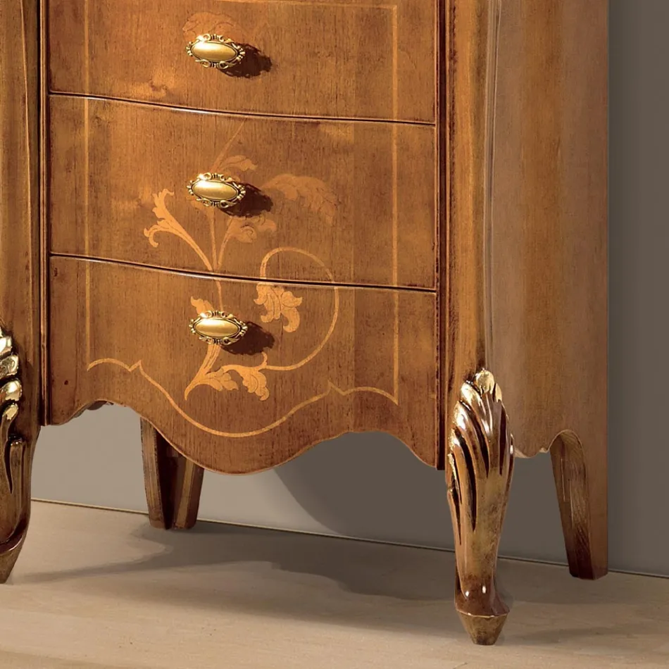 خزانة عرض لغرفة المعيشة مع باب زجاجي واحد و3 أدراج، صنع في إيطاليا - لندن Viadurini