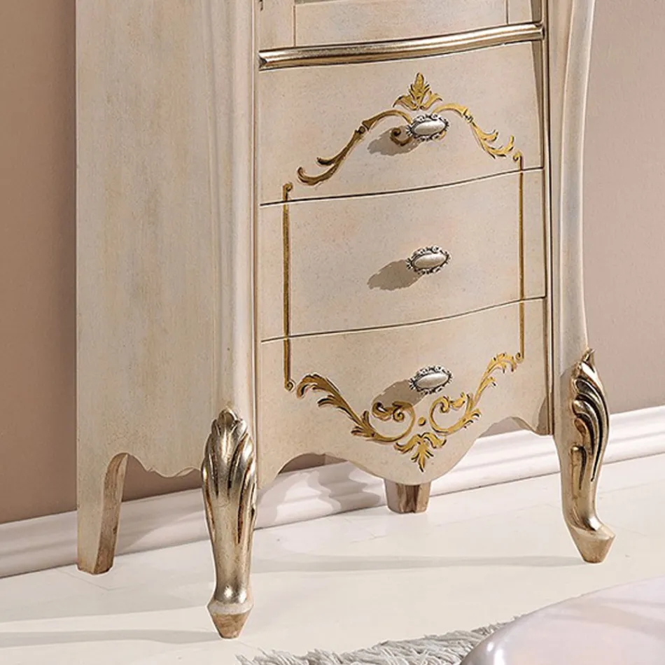 خزانة عرض لغرفة المعيشة مع باب زجاجي واحد و3 أدراج، صنع في إيطاليا - لندن Viadurini