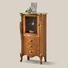 خزانة عرض لغرفة المعيشة مع باب زجاجي واحد و3 أدراج، صنع في إيطاليا - لندن Viadurini